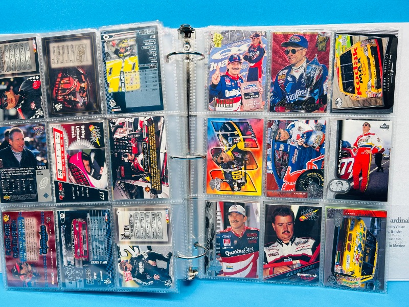 Photo 2 of 699579… final sale no returns/refunds-180 mixed NASCAR cards in binder-many chrome and foil 