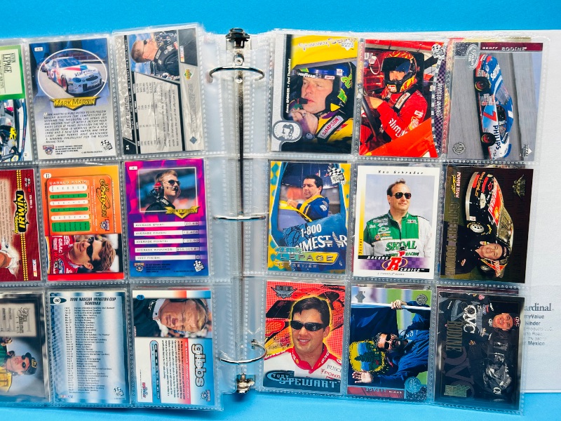 Photo 18 of 699579… final sale no returns/refunds-180 mixed NASCAR cards in binder-many chrome and foil 