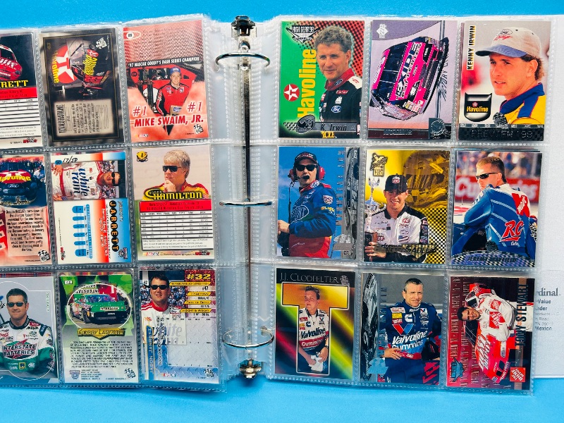 Photo 17 of 699579… final sale no returns/refunds-180 mixed NASCAR cards in binder-many chrome and foil 