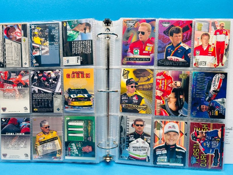 Photo 1 of 699579… final sale no returns/refunds-180 mixed NASCAR cards in binder-many chrome and foil 