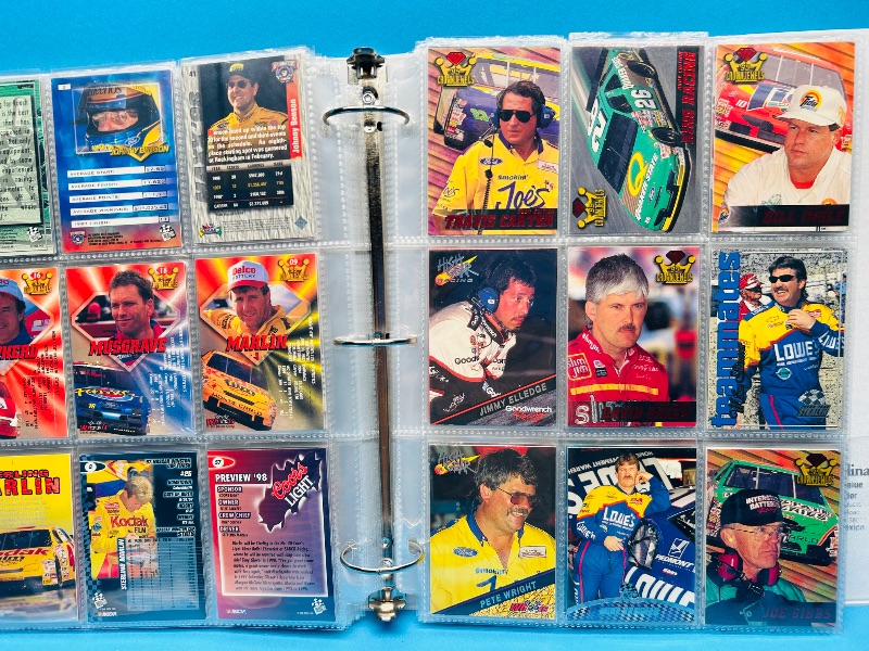 Photo 15 of 699580… final sale no returns/refunds-180 mixed NASCAR cards in binder-many chrome and foil 