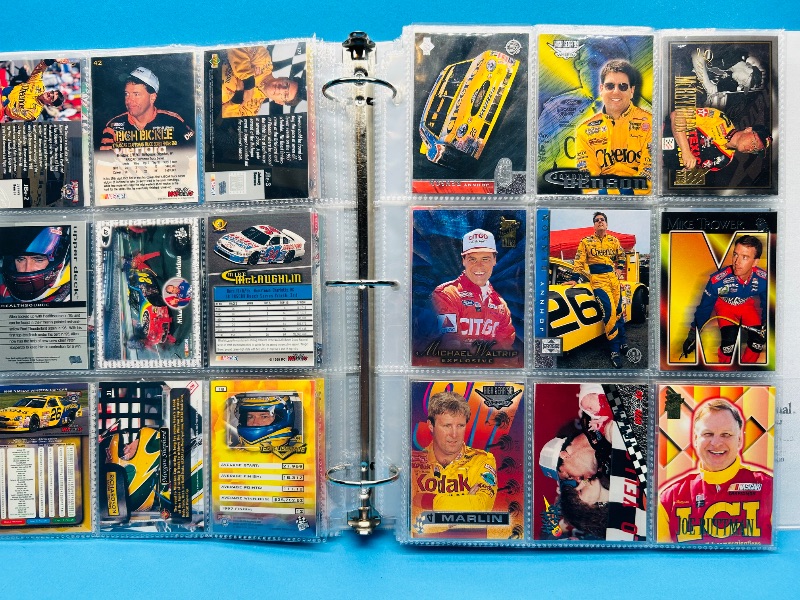 Photo 1 of 699580… final sale no returns/refunds-180 mixed NASCAR cards in binder-many chrome and foil 