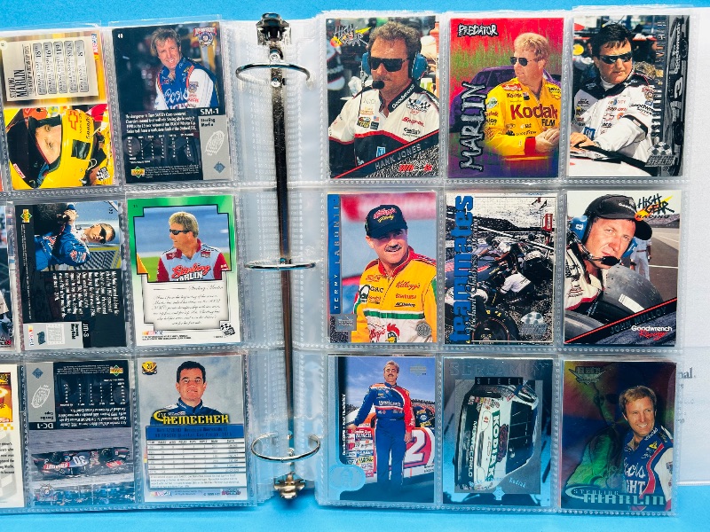 Photo 17 of 699581…  final sale no returns/refunds-180 mixed NASCAR cards in binder-many chrome and foil 