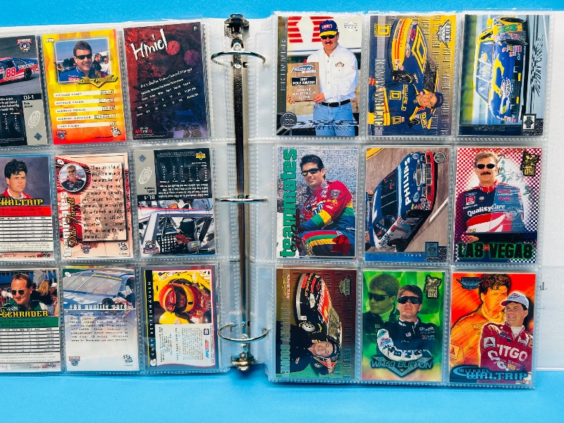 Photo 19 of 699581…  final sale no returns/refunds-180 mixed NASCAR cards in binder-many chrome and foil 