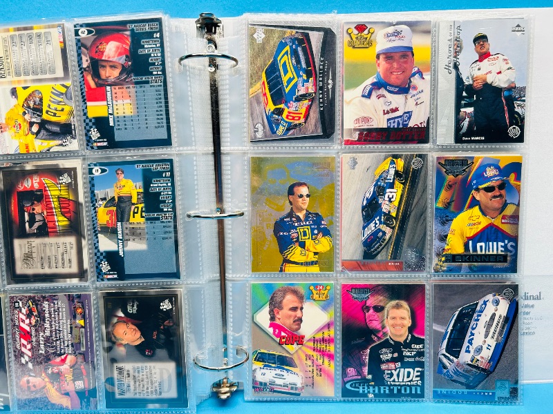 Photo 11 of 699581…  final sale no returns/refunds-180 mixed NASCAR cards in binder-many chrome and foil 