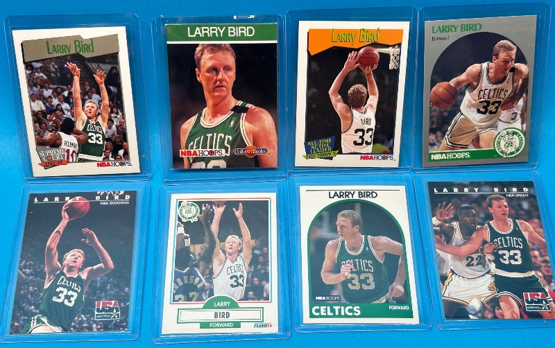 Photo 1 of 699584…8 Larry  bird cards in plastic sleeves 