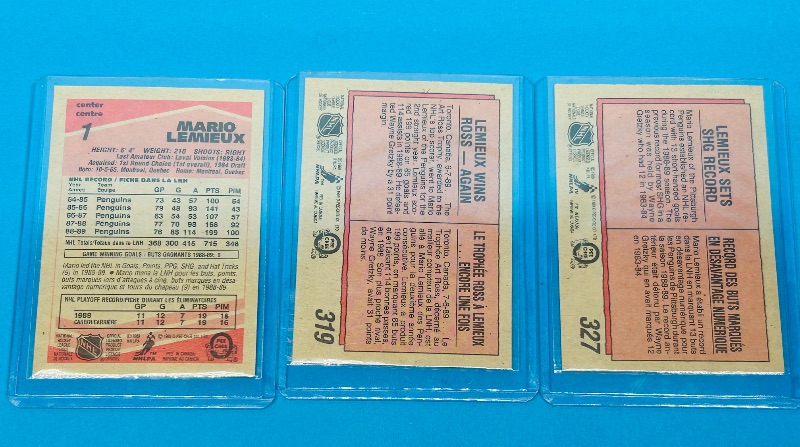 Photo 2 of 699585…3 Mario Lemieux cards in hard plastic sleeves 