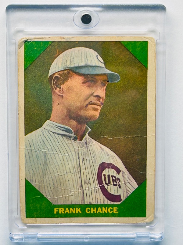 Photo 1 of 699587…vintage 1960 Frank Chance card 50 in hard plastic case-wear from age