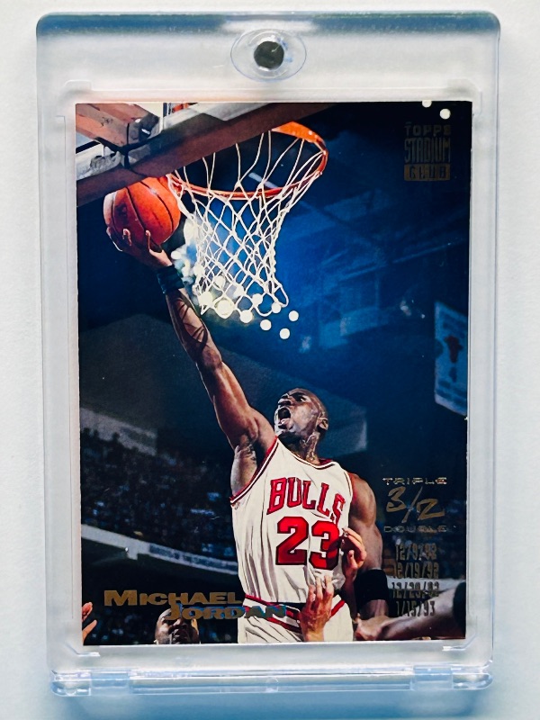 Photo 1 of 699588…Topps stadium club Michael Jordan card  1 in hard plastic case