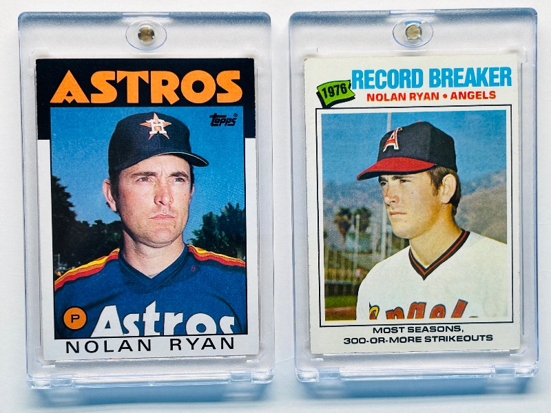 Photo 1 of 699596…2 Nolan Ryan cards in hard plastic cases