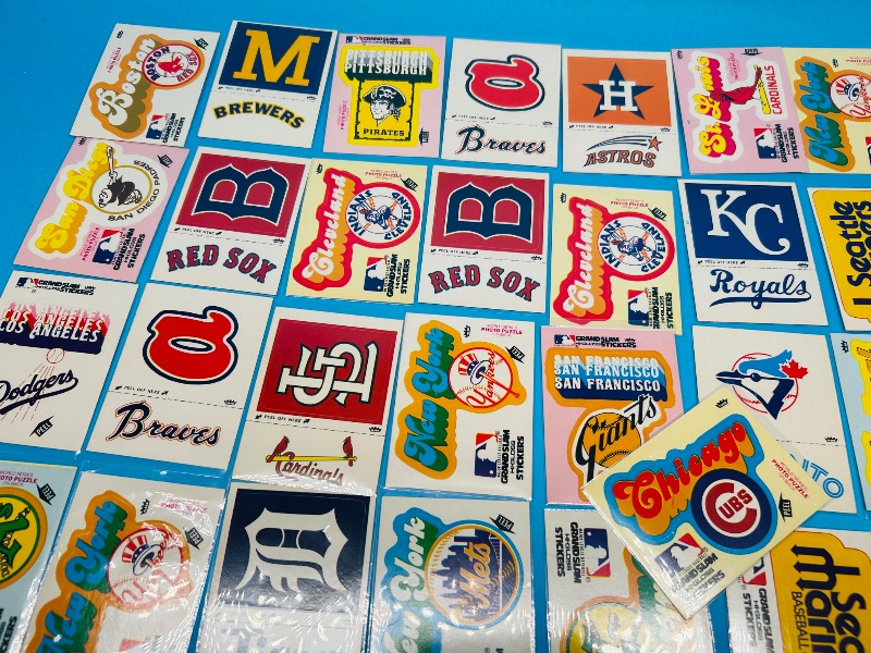 Photo 5 of 699617…vintage Fleer sports stickers in plastic sleeves 