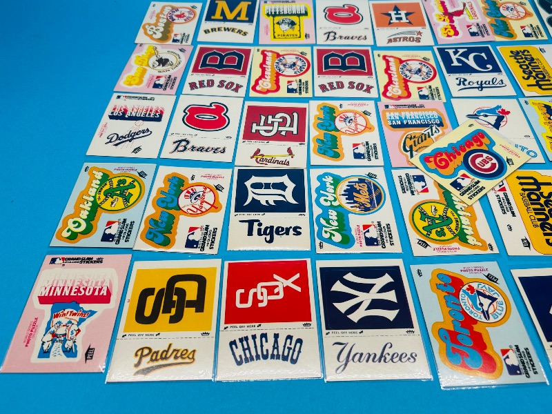 Photo 4 of 699617…vintage Fleer sports stickers in plastic sleeves 