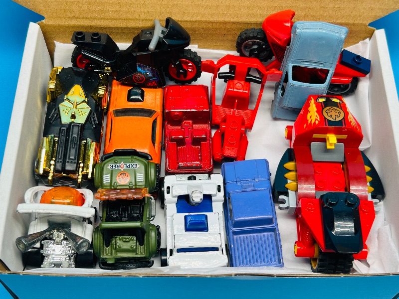 Photo 1 of 698619…die cast and Lego cars