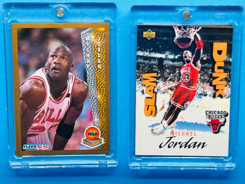 Photo 1 of 699636…2 Michael Jordan cards in hard plastic cases 