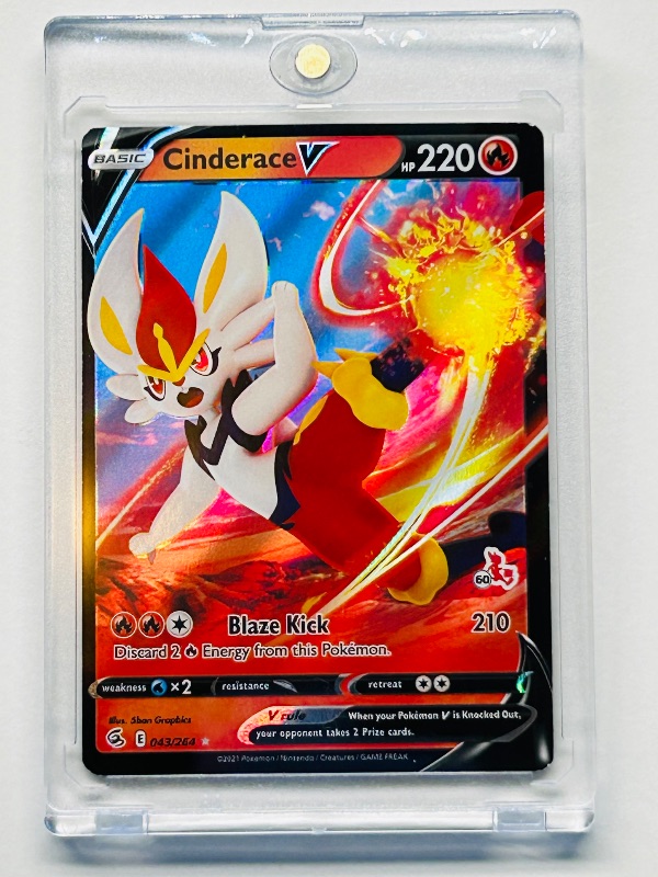 Photo 1 of 699658…Pokémon  V holo card  043/264 in hard plastic case 