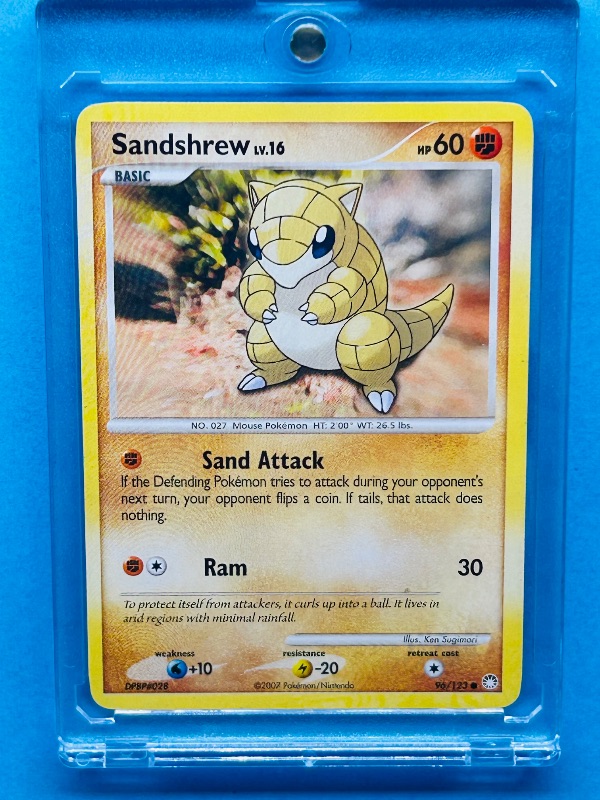 Photo 1 of 699667…Pokémon sandshrew card 96/123  in hard plastic case 