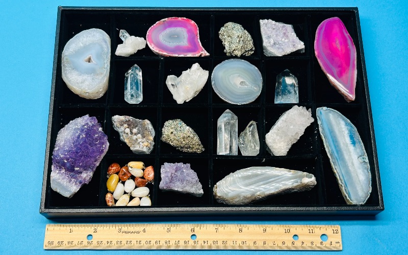 Photo 1 of 699680…large rock collection- amethyst, crystals, agates, pyrite (fools gold), and more