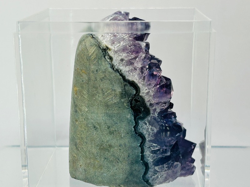 Photo 3 of 699696…  amethyst crystal rock  in 3x3” acrylic case