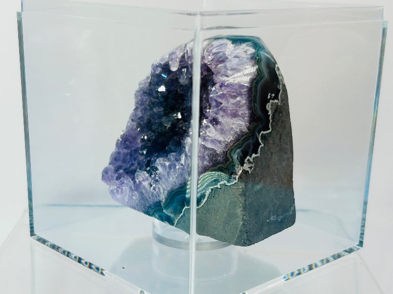 Photo 2 of 699699… amethyst rock in 4x4” acrylic case