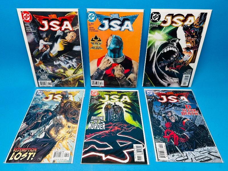 Photo 1 of 699748…6 JSA  comics in plastic sleeves 
