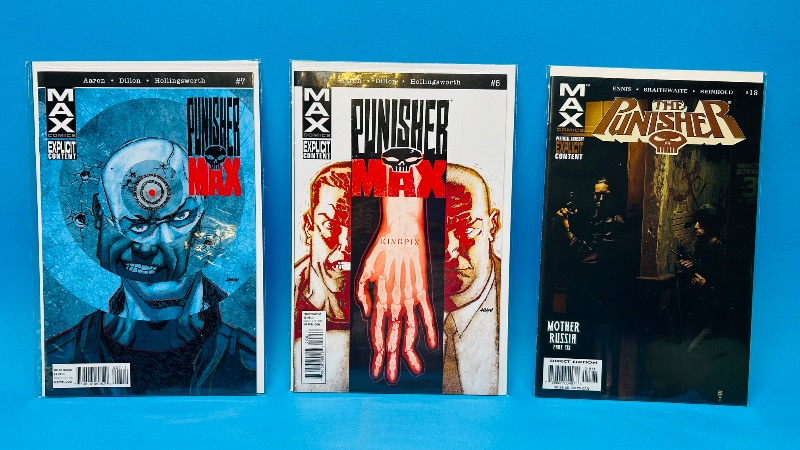 Photo 1 of 699750…3 punisher  comics in plastic sleeves 