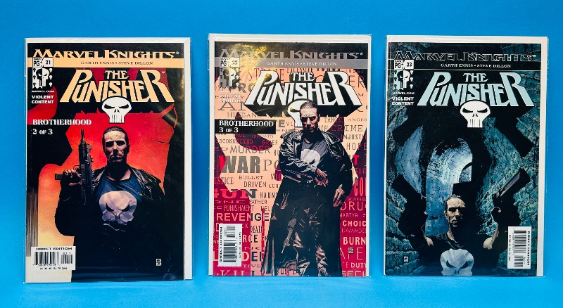 Photo 1 of 699751…3 punisher  comics in plastic sleeves #21,22,23