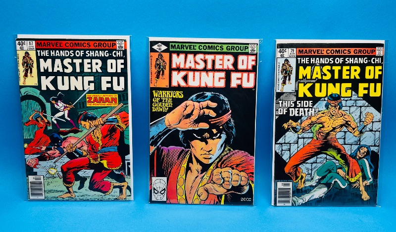 Photo 1 of 699758…3 vintage master of kung fu comics in plastic sleeves $.40