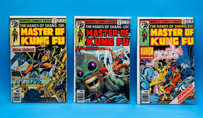 Photo 1 of 699759… 3 vintage master of kung fu comics in plastic sleeves $.35