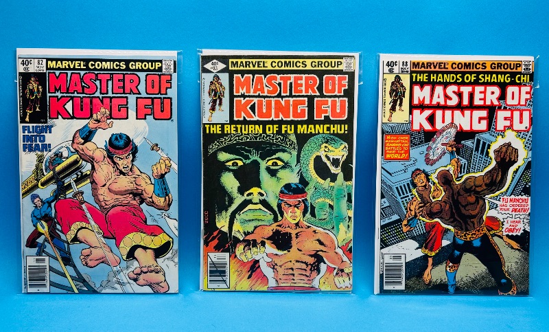 Photo 1 of 699760… 3 vintage master of kung fu comics in plastic sleeves $.40