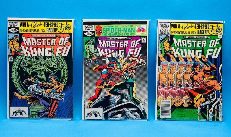 Photo 1 of 699763… 3 vintage master of kung fu comics in plastic sleeves 