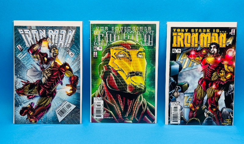 Photo 1 of 699765…  3 Iron Man comics in plastic sleeves 