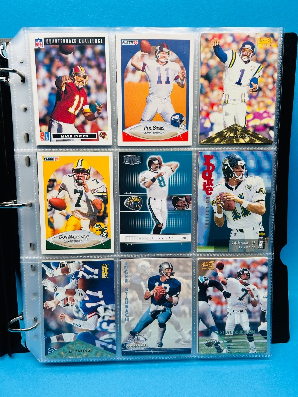 Photo 1 of 699773…final sale no returns/refunds -171 mixed quarterback football cards in binder