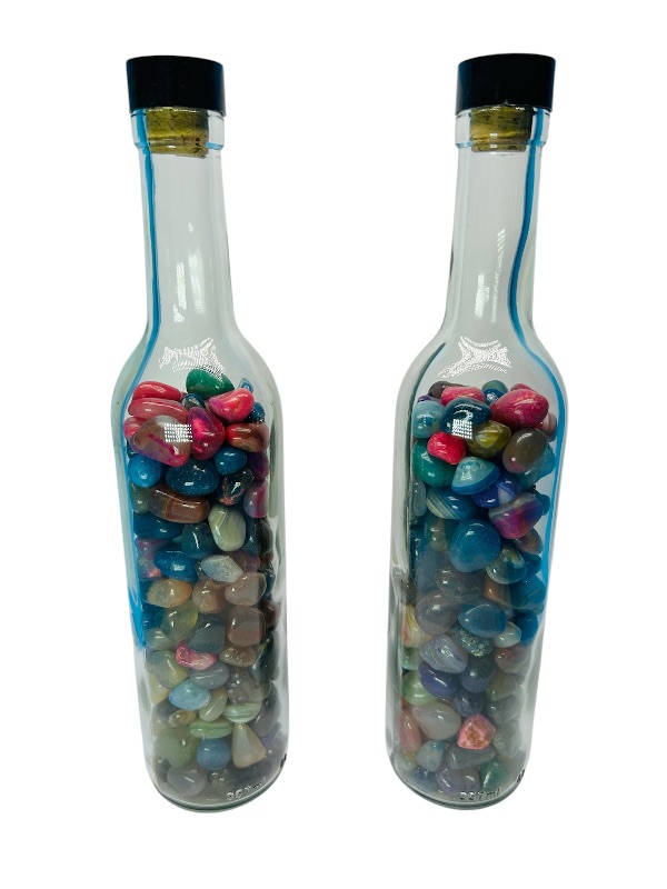 Photo 1 of 699783…2 large 10” bottles of polished rocks