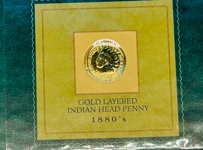 Photo 2 of 699815…1880’s gold layered Indian Head Penny with COA