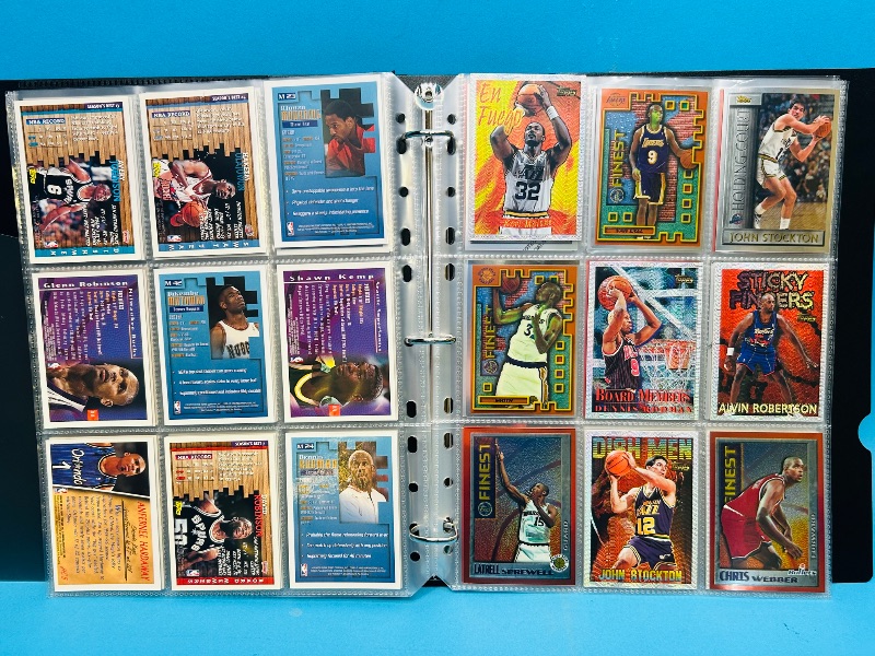 Photo 1 of 699883… final sale no returns/refunds-81 mixed basketball refractor, chrome, foil cards in binder