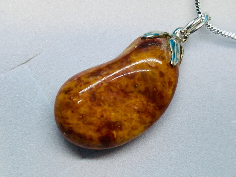 Photo 1 of 699905…2 polished rock  pendants on 18” chains in gift boxes 