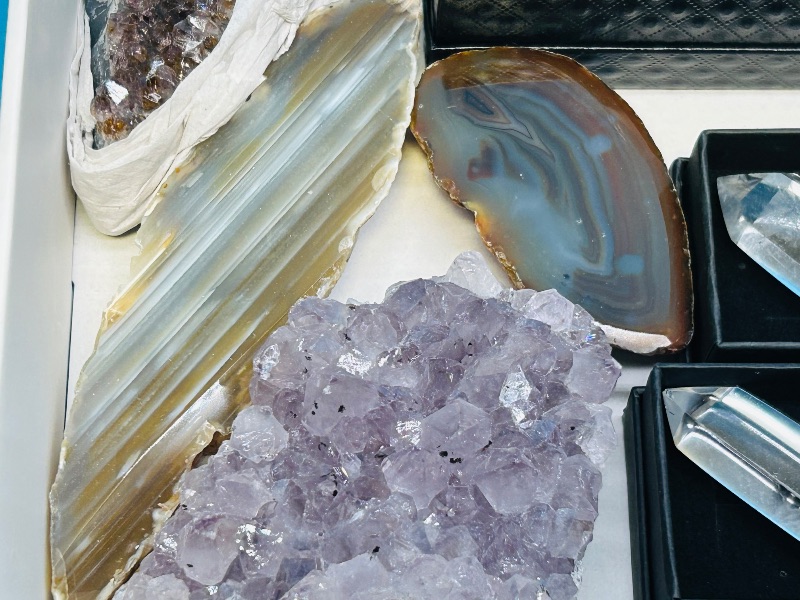 Photo 1 of 699911…rock collection- amethyst, agate, pyrite (fools gold), crystal 