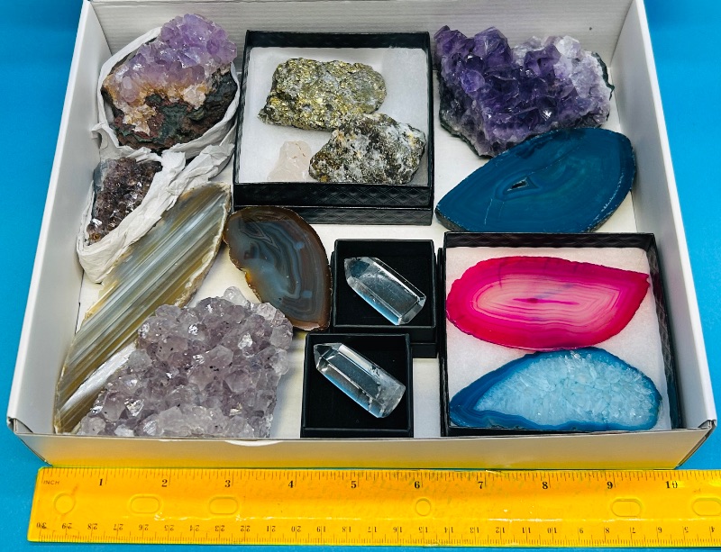 Photo 1 of 699911…rock collection- amethyst, agate, pyrite (fools gold), crystal 