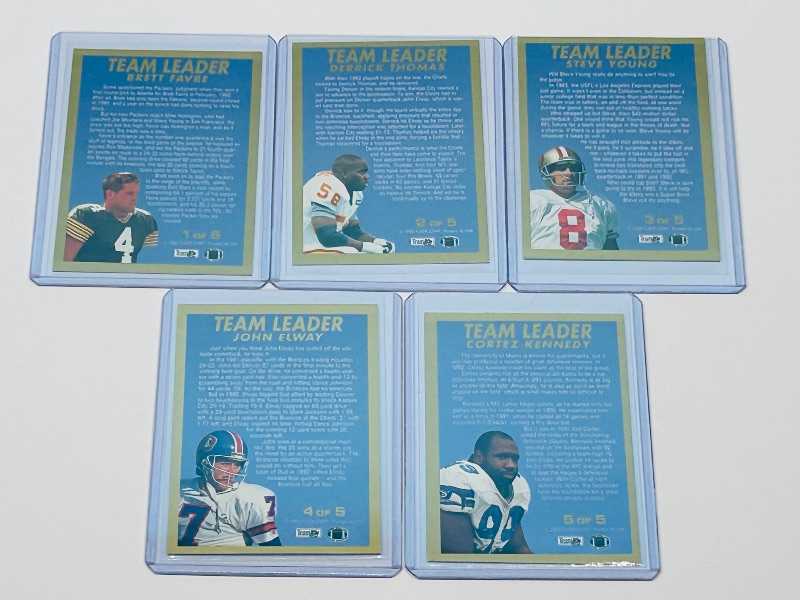 Photo 1 of 699951…team Leader card d set 1-5 in hard plastic sleeves 