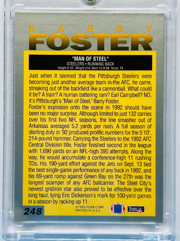 Photo 1 of 699954…Barry Foster man of steel card 248 in hard plastic case