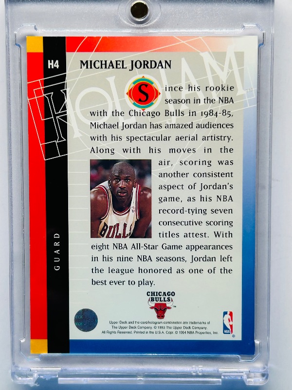 Photo 1 of 699961…Holojam Michael Jordan card H4  in hard plastic case