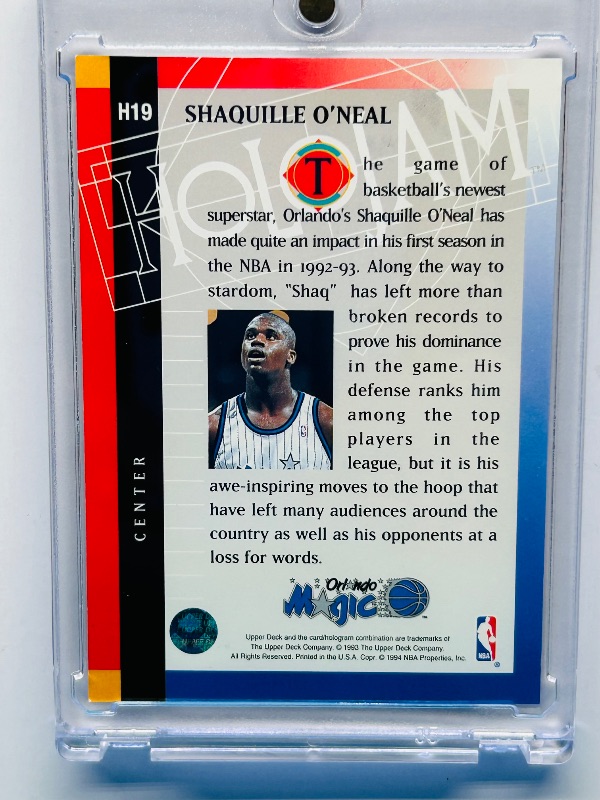 Photo 1 of 699962…Holojam Shaquille  card H19  in hard plastic case