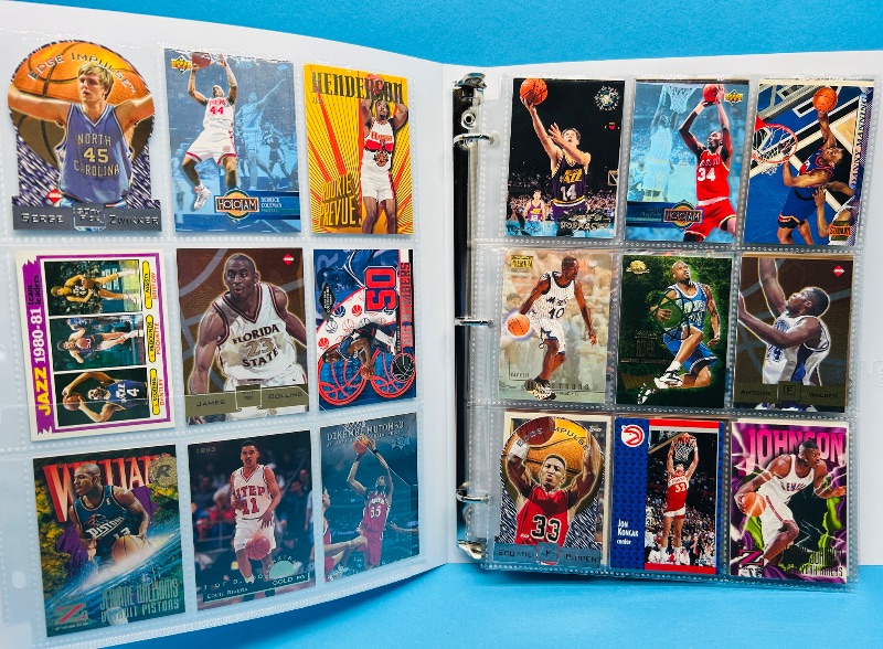 Photo 1 of 699965…final sale no returns/refunds- 180 mixed basketball cards in binder