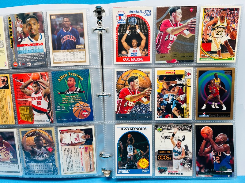 Photo 1 of 699965…final sale no returns/refunds- 180 mixed basketball cards in binder 