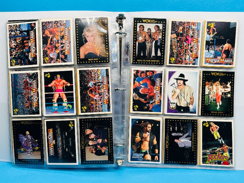 Photo 1 of 699967…final sale no returns/refunds -180 mixed wrestling cards in binder 