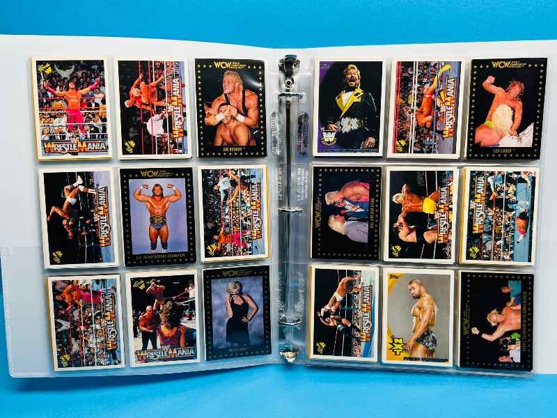 Photo 1 of 699967…final sale no returns/refunds -180 mixed wrestling cards in binder 