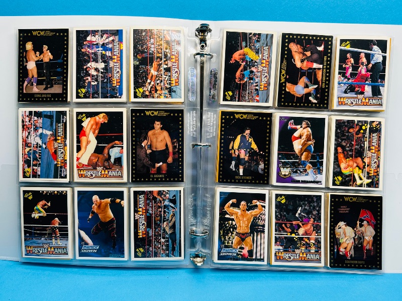 Photo 1 of 699967…final sale no returns/refunds -180 mixed wrestling cards in binder 