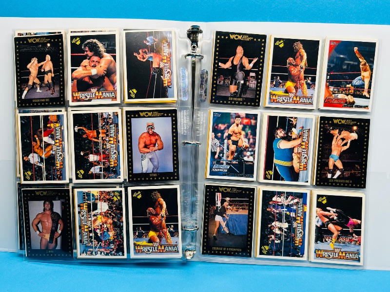 Photo 1 of 699967…final sale no returns/refunds -180 mixed wrestling cards in binder 