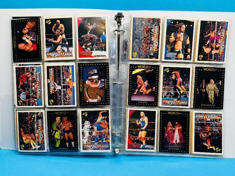 Photo 1 of 699967…final sale no returns/refunds -180 mixed wrestling cards in binder 