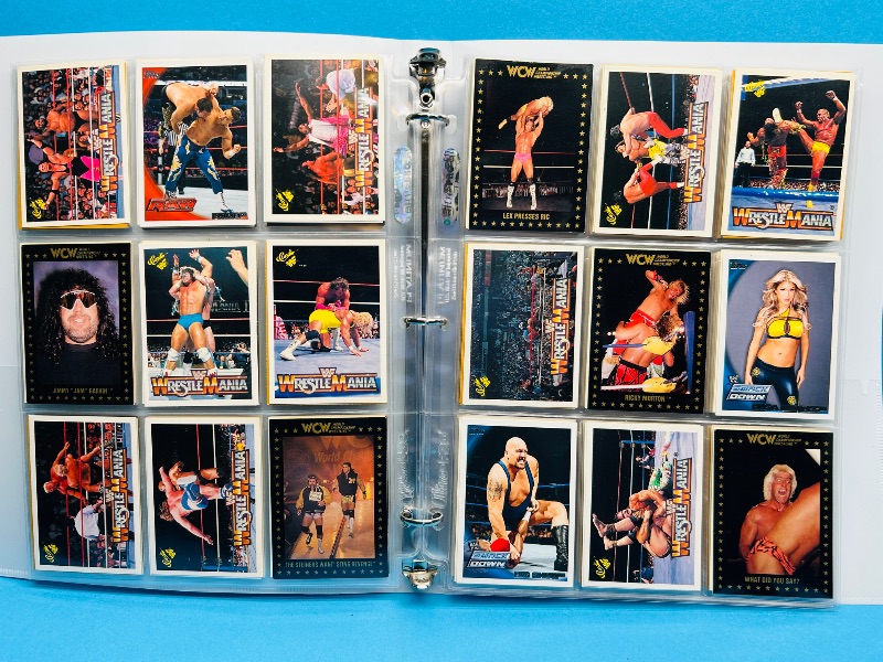Photo 1 of 699967…final sale no returns/refunds -180 mixed wrestling cards in binder 